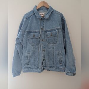 Wrangler Rugged Wear Denim Jacket Mens XXL Vintage Indigo Trucker Jean Jacket